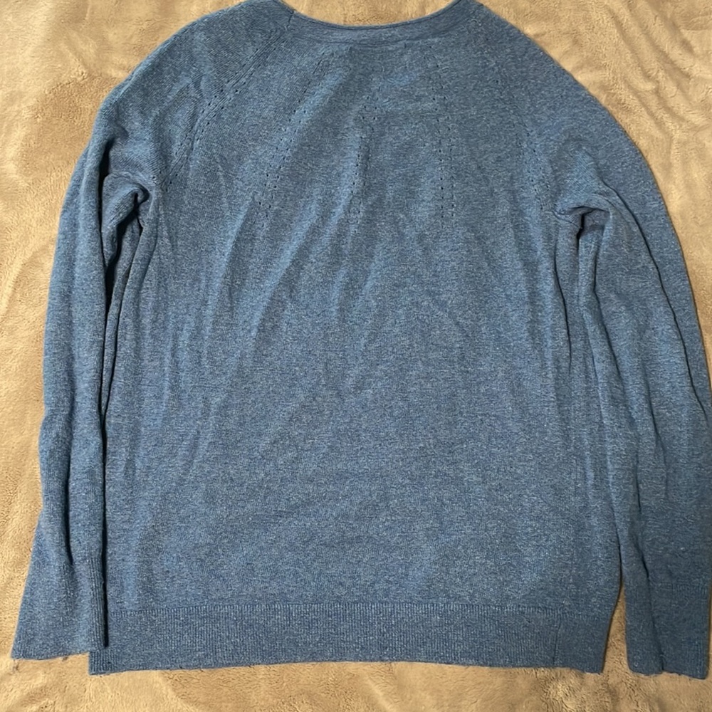 Banana Republic Blue Pointelle Crew Sweater - Picture 4 of 7